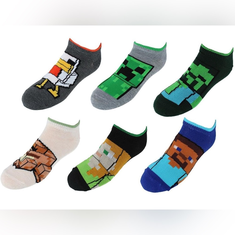 Minecraft 6-Pack of Children’s Socks Size 3-9
